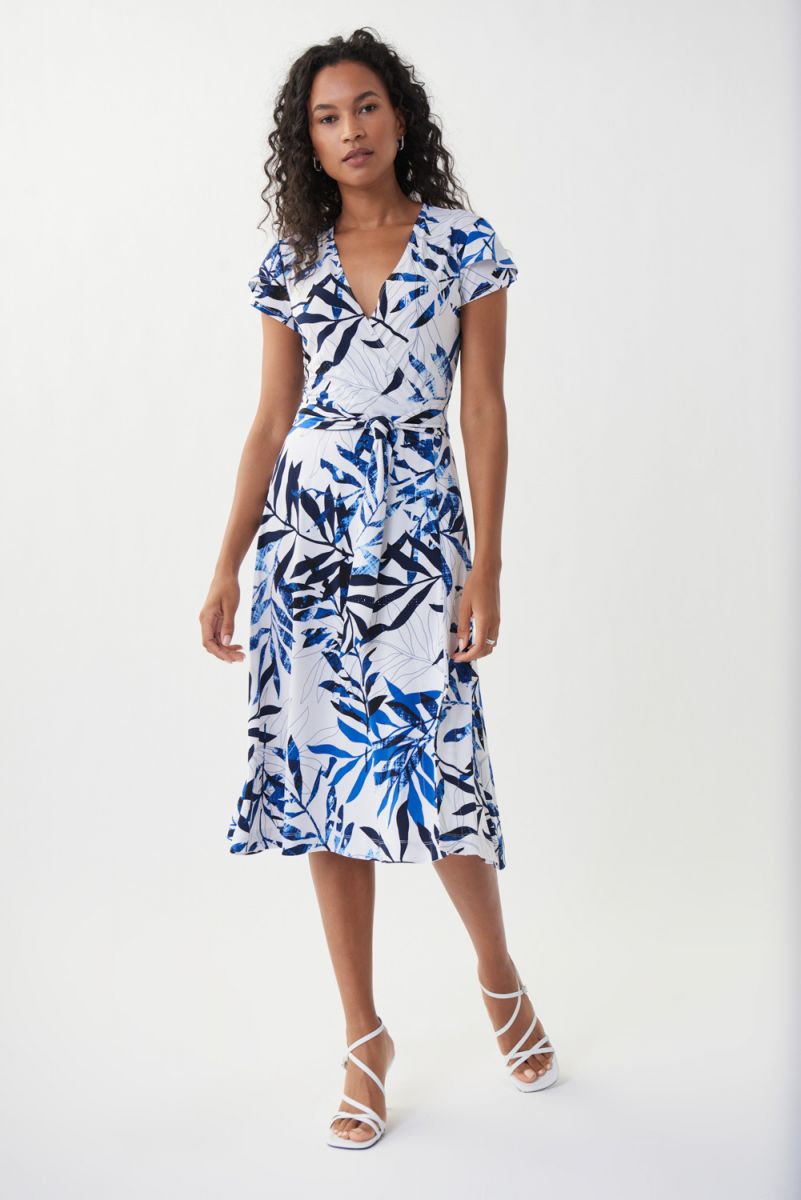 Joseph Ribkoff Vanilla Multi Wrap Front Dress Style 222202