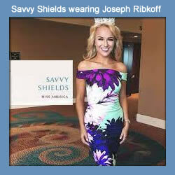 Savvy Shields wearing Joseph Ribkoff