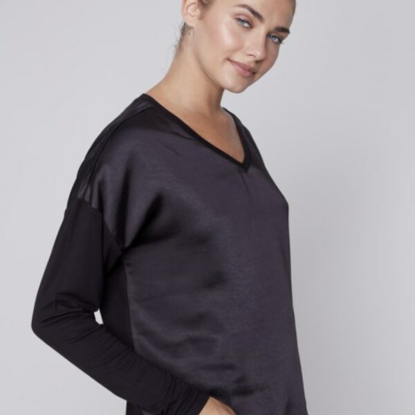 C1324 Charlie B Satin knit Top side view