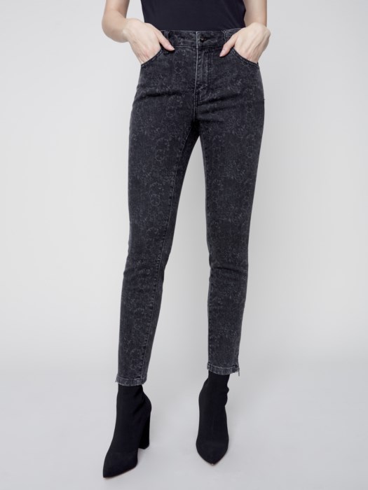C5233 Charlie B Jeans Charcoal close up